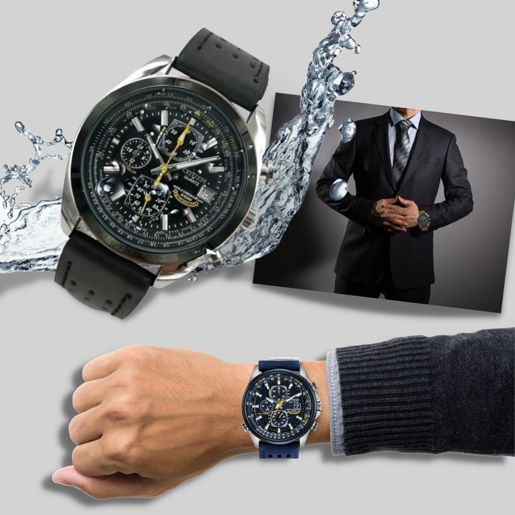 Sophisticated Men's Chronograph Watch | Water-Resistant Elegance