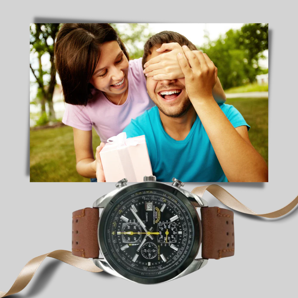 Sophisticated Men's Chronograph Watch | Water-Resistant Elegance