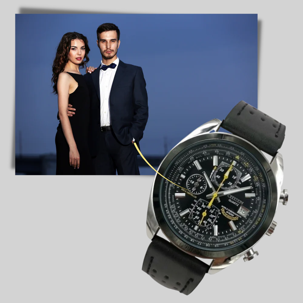Sophisticated Men's Chronograph Watch | Water-Resistant Elegance