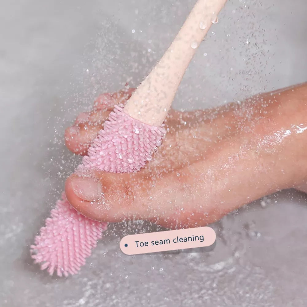 Precision Foot Care Brush Set with Long Handle - Gray