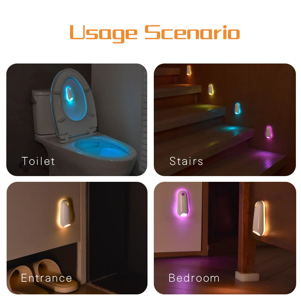 Motion-Activated Color-Changing Toilet Light for Safe Nights