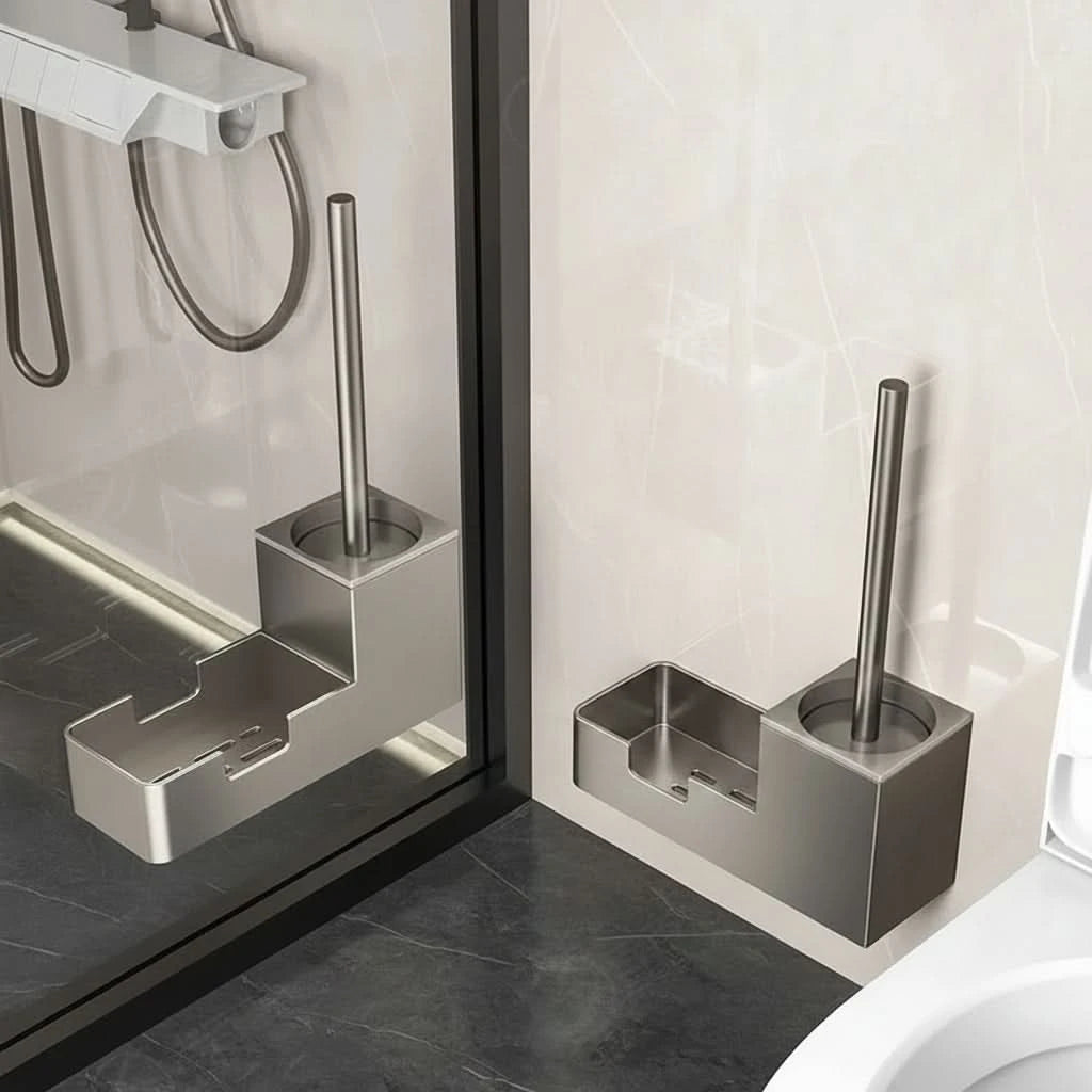 Compact Toilet Cleaning Brush with Ergonomic Holder