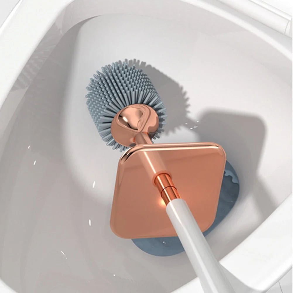 SmartClean Toilet Brush Set with Flexible Silicone Bristles