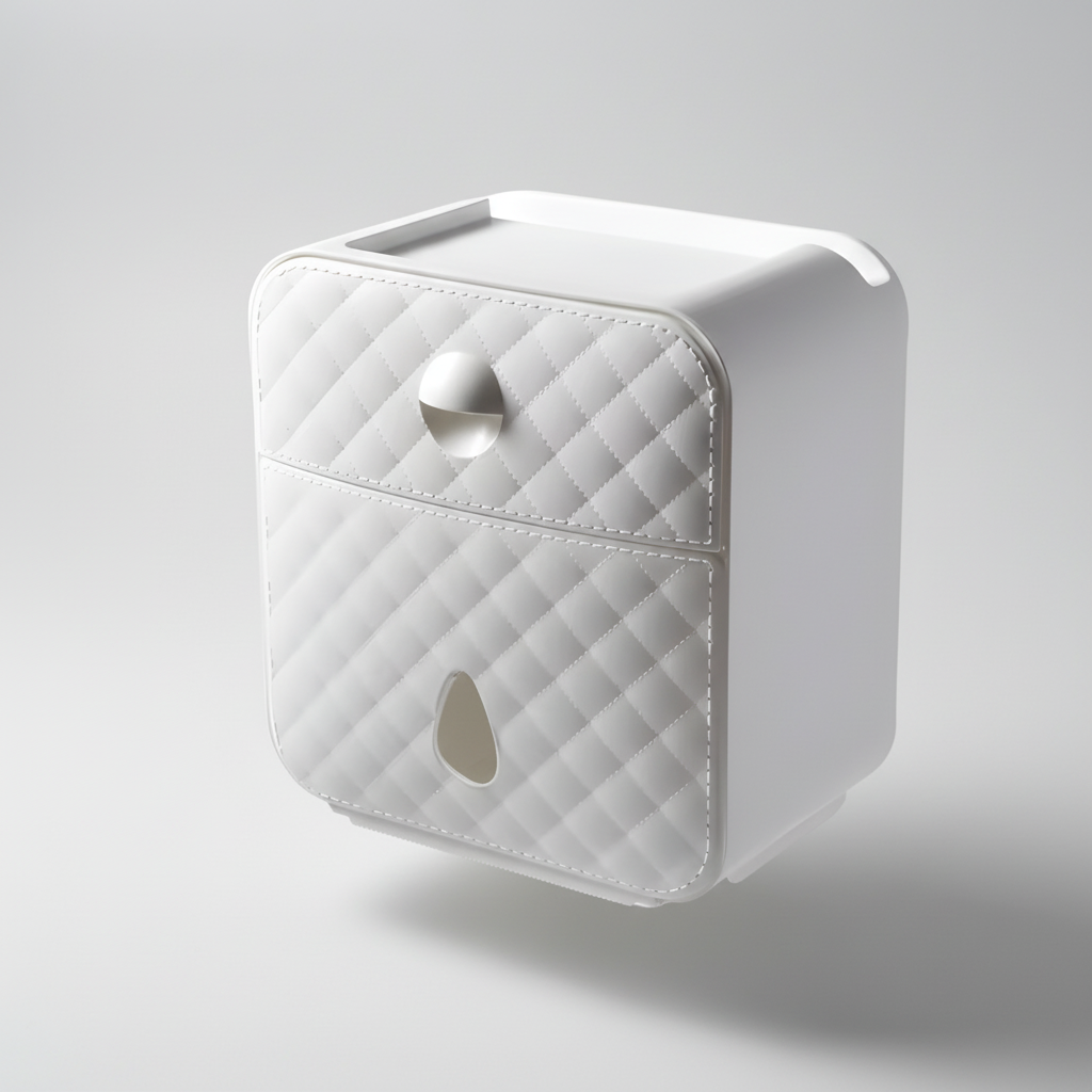 Toilet Paper Holder with Shelf - Safe Roll Dispenser
