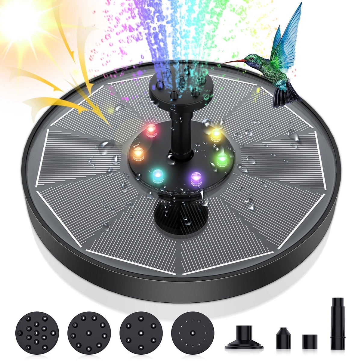 Garden Serenity | Eco-Friendly Solar Water Fountain with Customizable Spray
