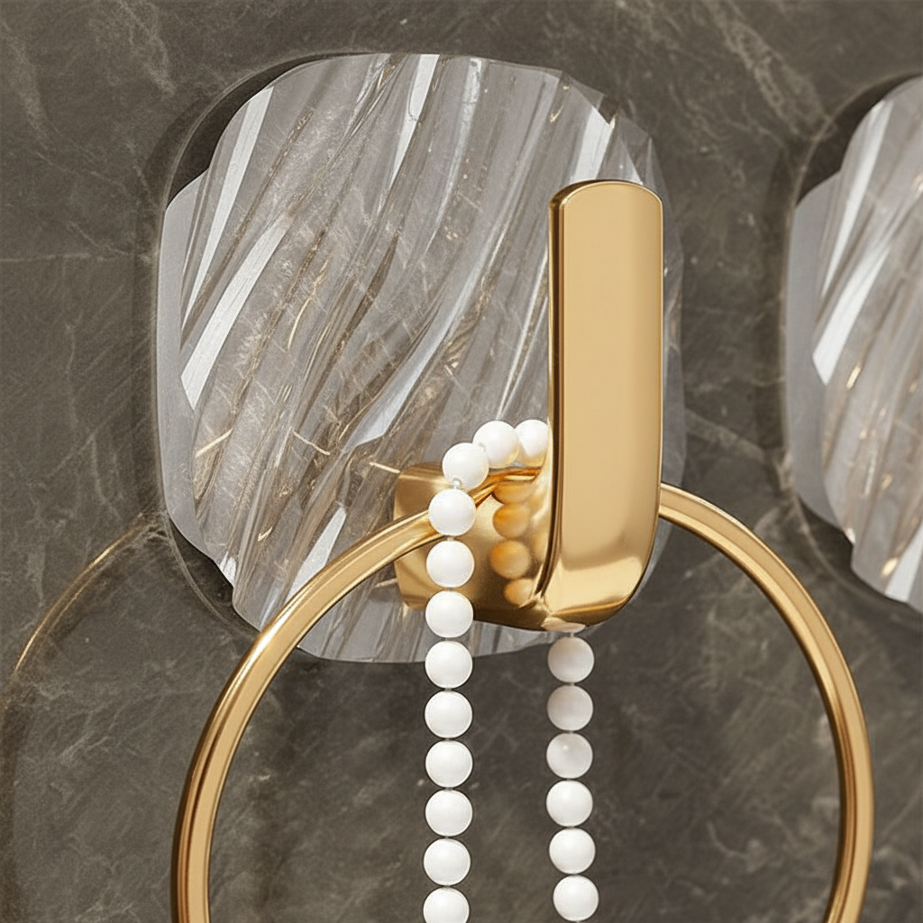 Clear Acrylic Wall Hooks - Adhesive Mounting Solution