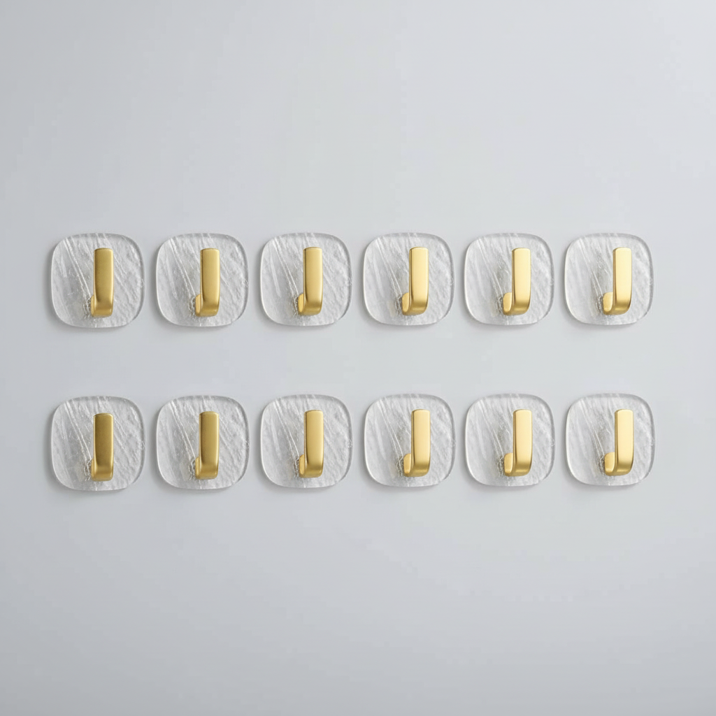 Clear Acrylic Wall Hooks - Adhesive Mounting Solution