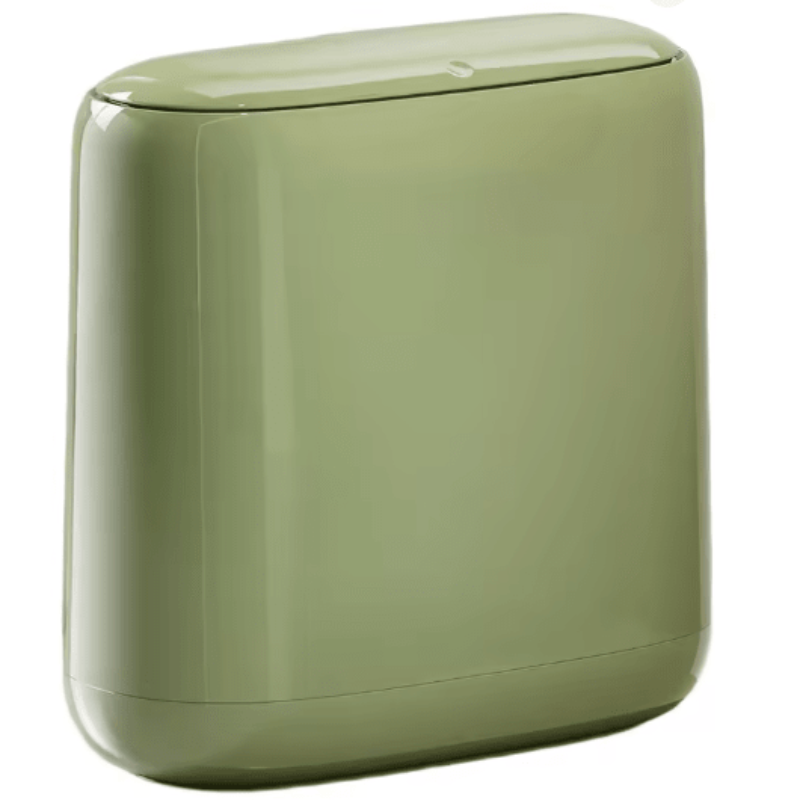 Narrow Profile Waste Bin, Durable Plastic, Moisture-Resistant, Manual Lid