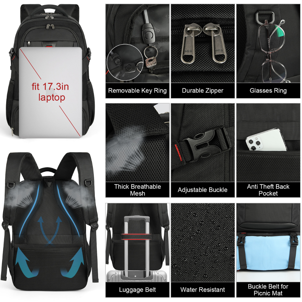 Versatile Travel Backpack with Insulated Food Compartment