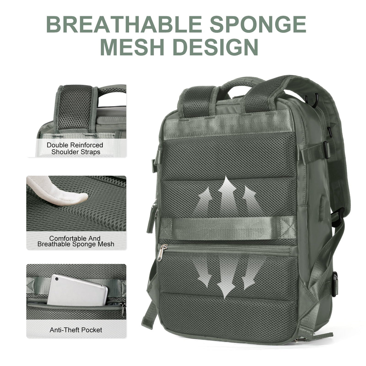 Smart Travel Backpack | Women's Versatile Laptop Carrier with USB Port
