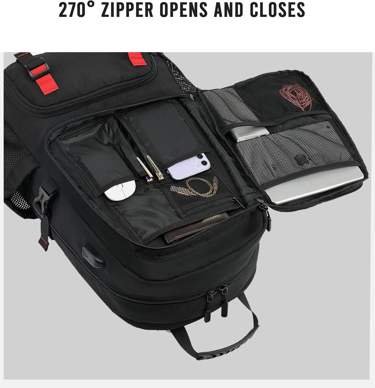 Versatile 60L Waterproof Backpack with USB Port & Shoe Holder