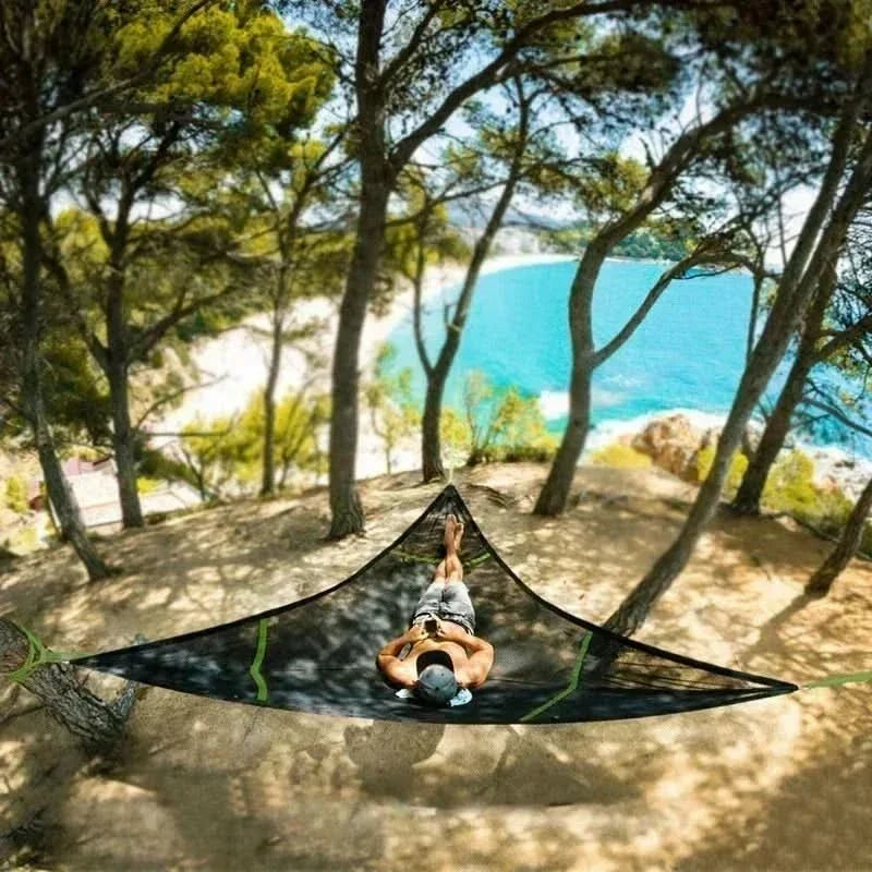 Tri-Comfort Outdoor Hammock Bed for Group Relaxation