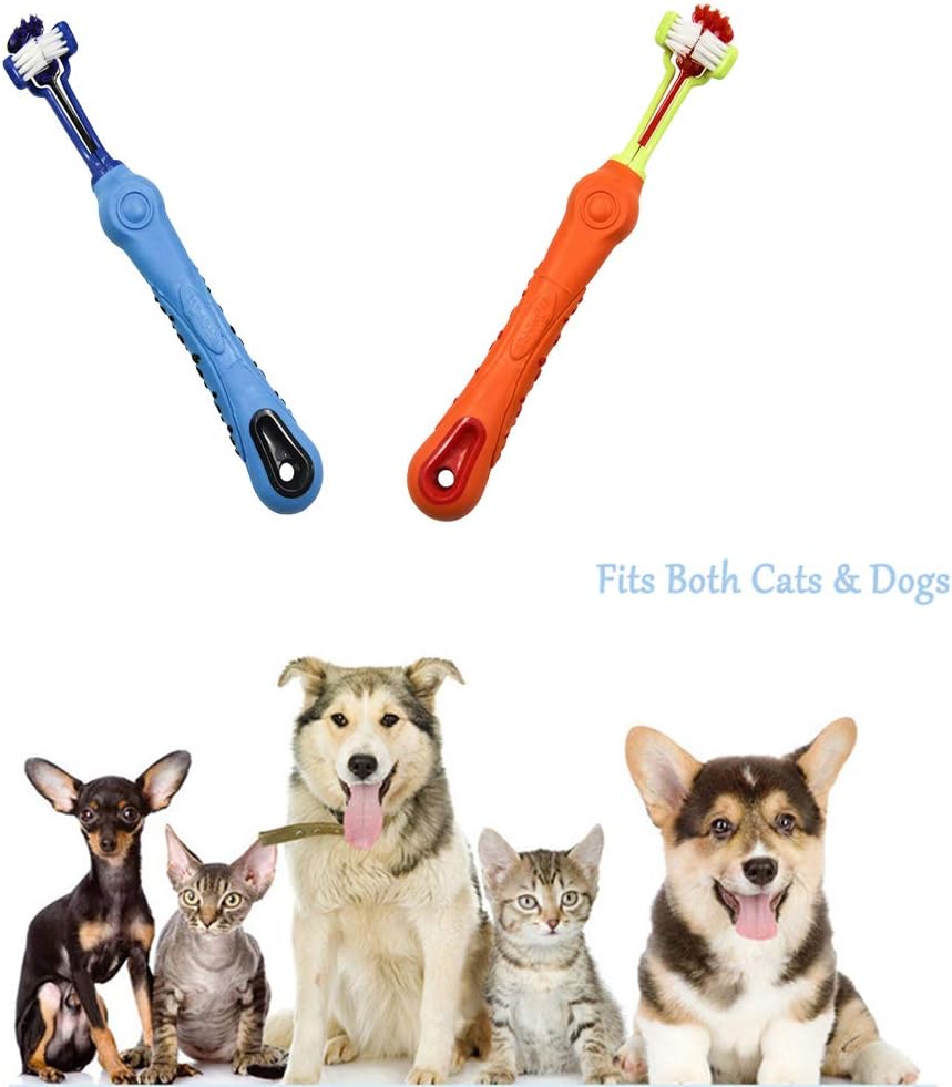 3-Sided Pet Dental Brush Set | Tartar Control & Fresh Breath