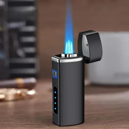 Trio Flame Igniter with USB Rechargeable Feature | Elegant Metal Design for Candles and Cigars