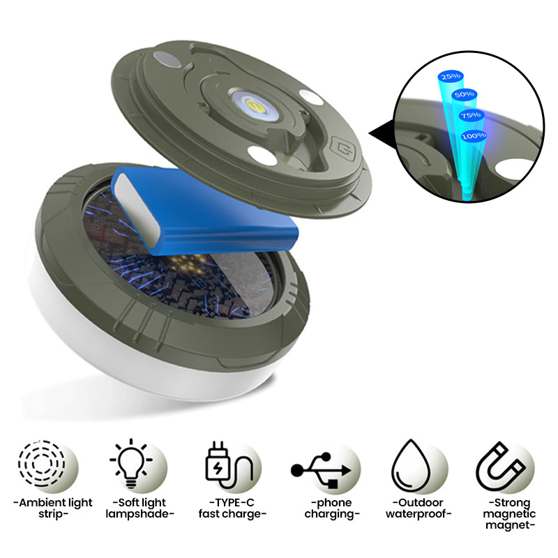 Compact, Waterproof Outdoor Light String for Every Adventure