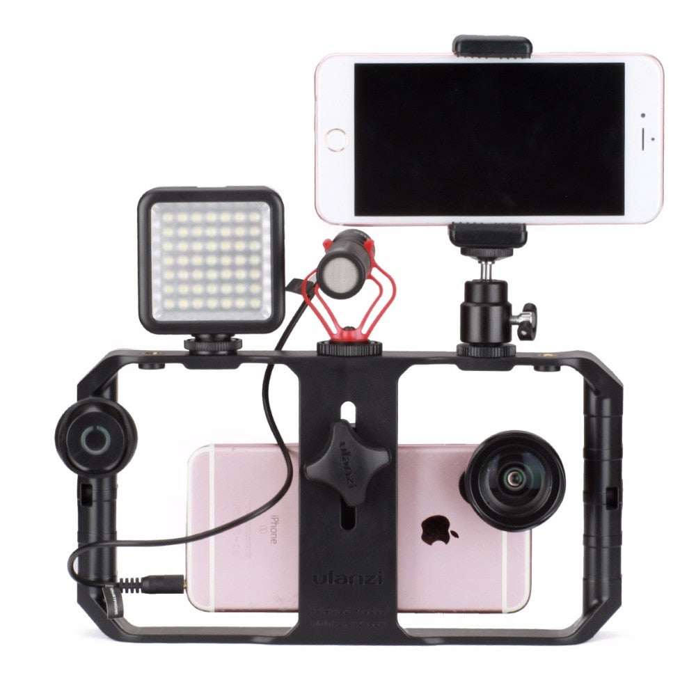 Pro Video Stabilizer for Smartphones with Integrated Lighting