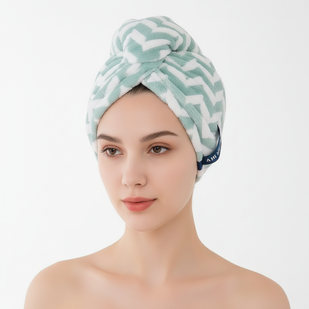 Striped Oversized Hair Drying Turban Towel