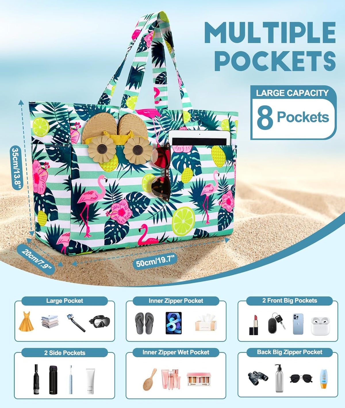 Adventure Ready Beach Carrier | Oversized Waterproof Tote with Wet Pocket