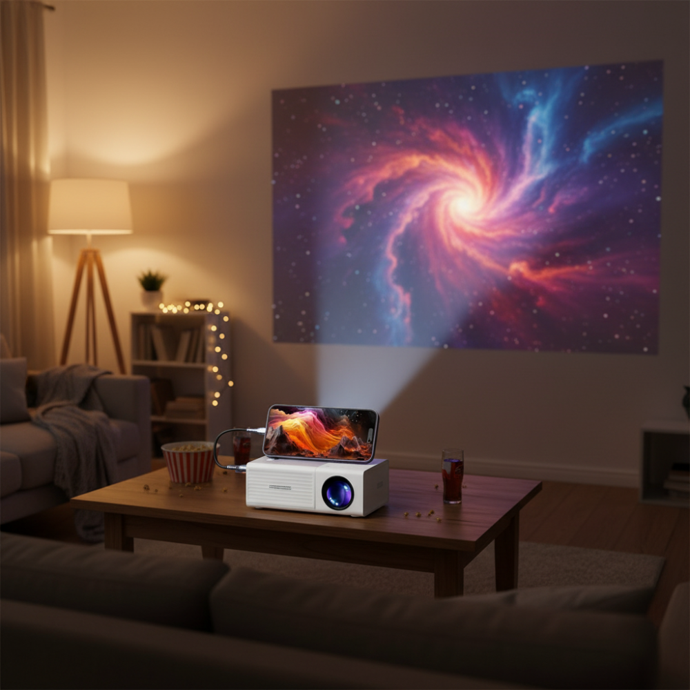 Portable Entertainment Projector | 3000 Lumen for Movies & Gaming