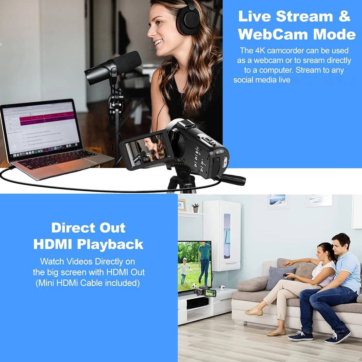 High-Definition Vlogging Camera with 48MP Photos & WiFi Connectivity