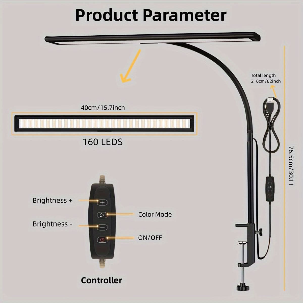 Versatile LED Desk Lamp with Adjustable Lighting Options