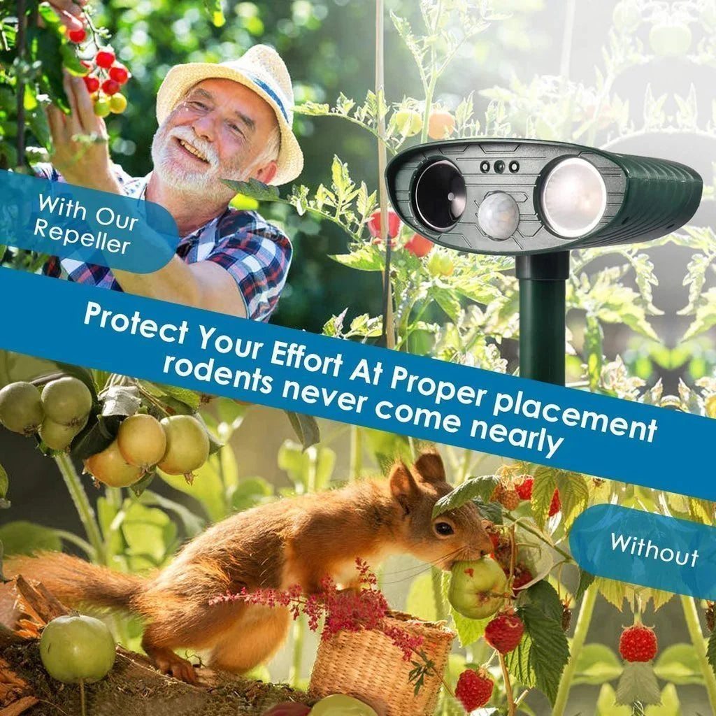 Solar-Powered Motion Sensor Animal Deterrent for Gardens