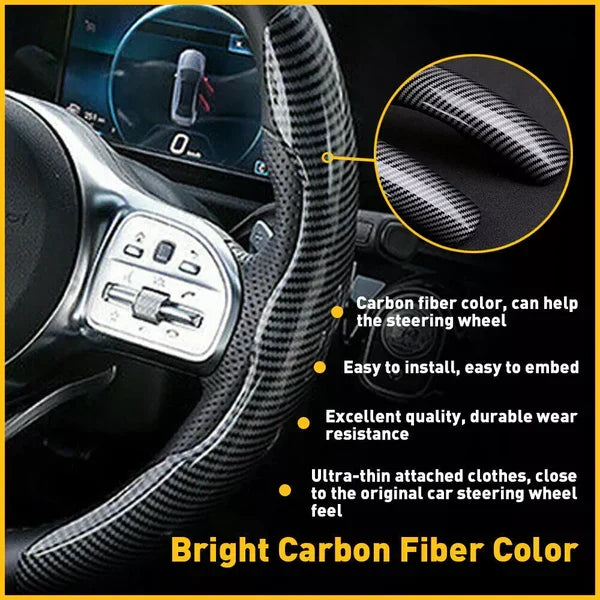 Sleek Carbon Fiber Steering Wheel Protector for Enhanced Comfort
