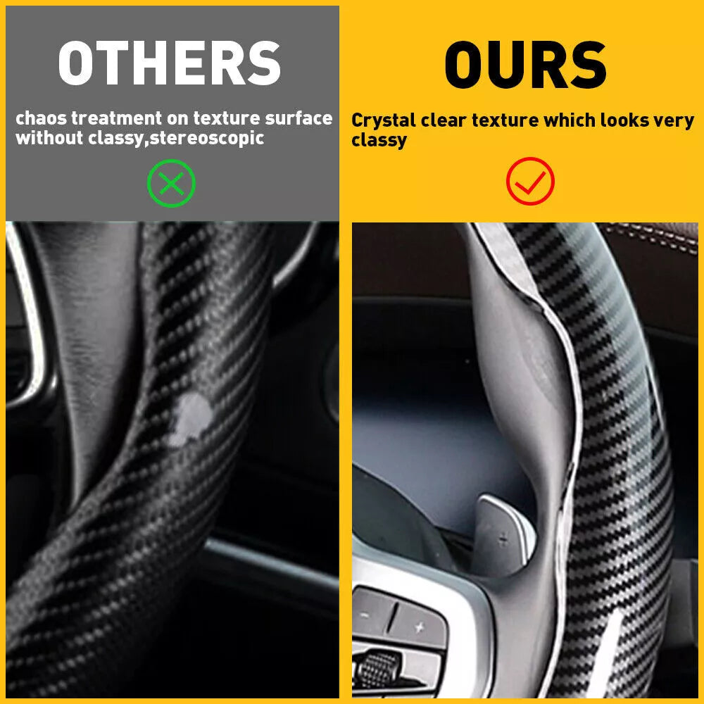 Sleek Carbon Fiber Steering Wheel Protector for Enhanced Comfort