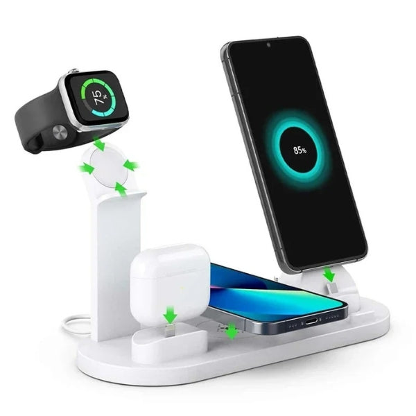 All-in-One Fast Charge Hub | 7-Port Wireless Charging Station