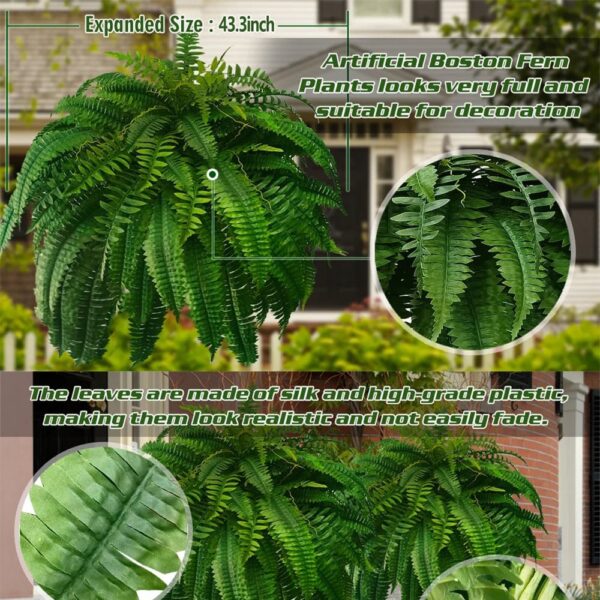 Lifelike UV-Protected Artificial Fern for Effortless Decor