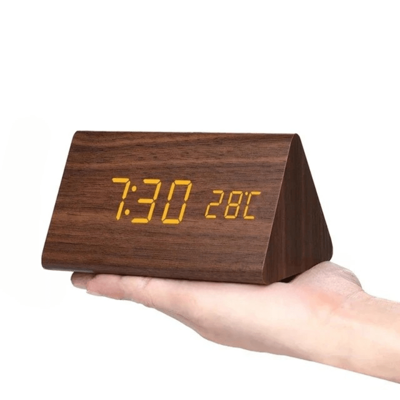 Woodland Digital Alarm Clock – Elegant LED Timepiece