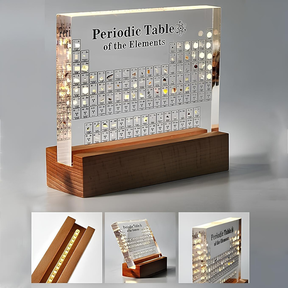Real Element Illuminated Periodic Table Display