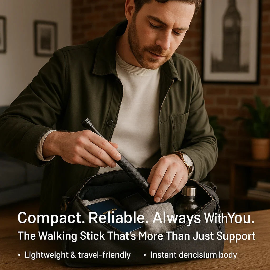 SafeStride | Smart Self-Defense Walking Stick with Comfort Grip