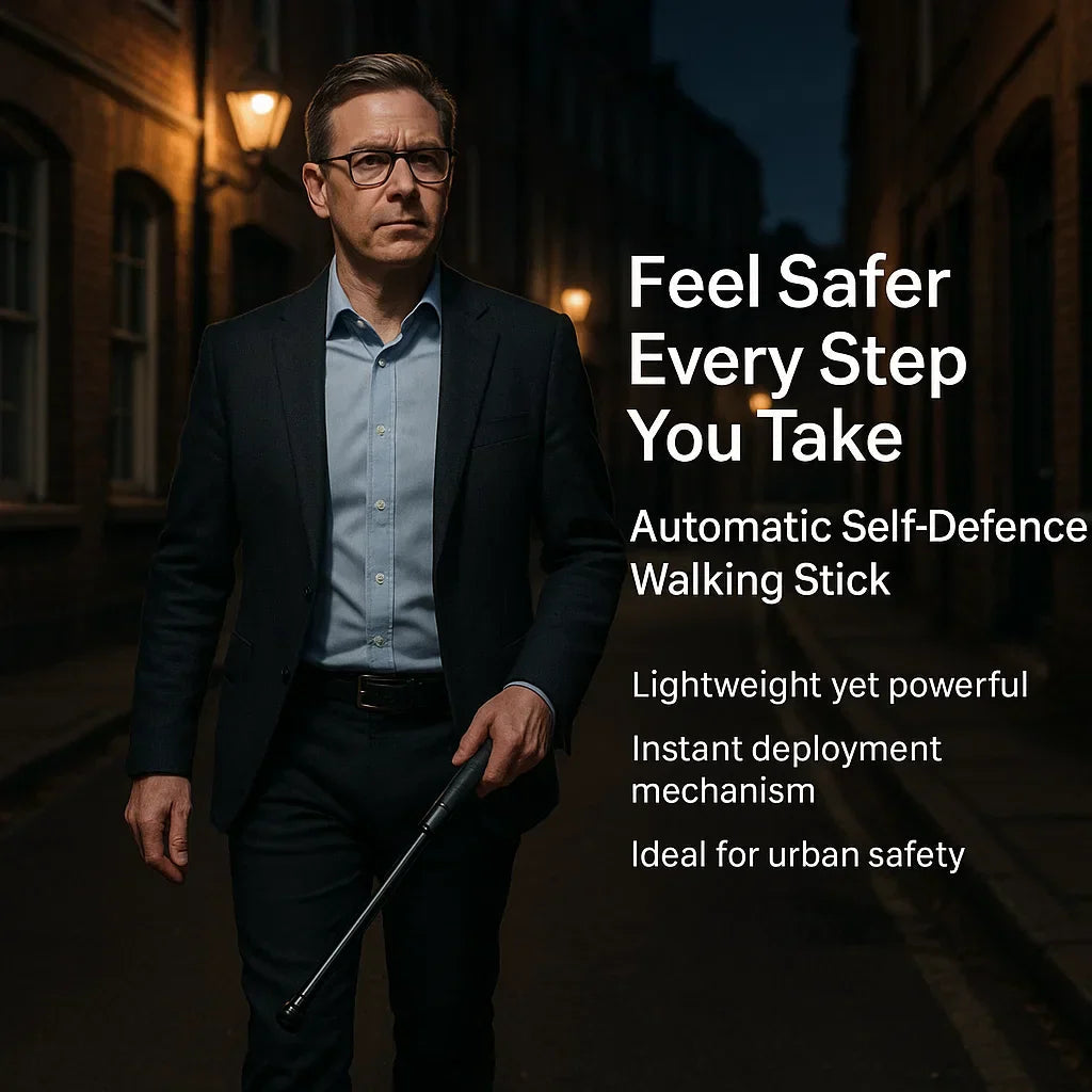 SafeStride | Quick-Deploy Self Defense Walking Stick with Comfort Grip