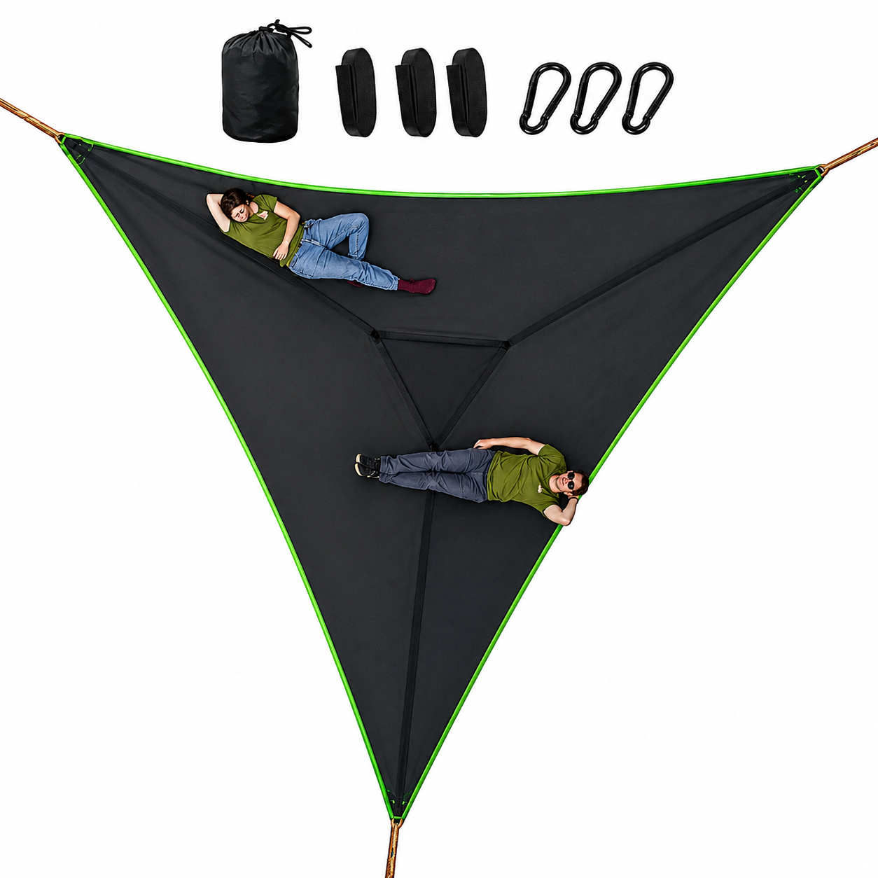 Tri-Comfort Outdoor Hammock Bed for Group Relaxation