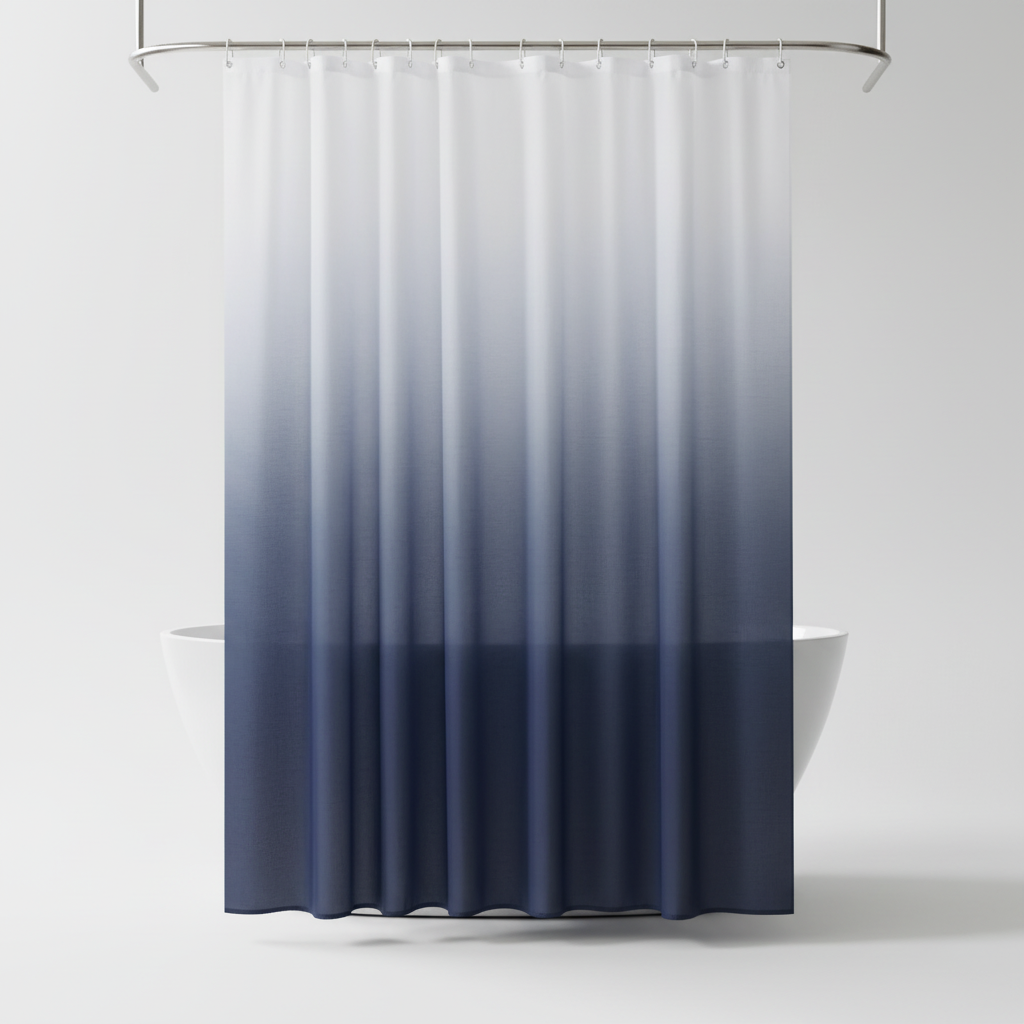Aqua Shower Curtain Made from Thickened Polyester