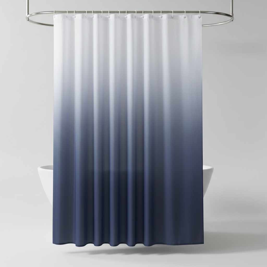 Aqua Shower Curtain Made from Thickened Polyester