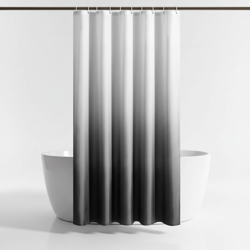 Aqua Shower Curtain Made from Thickened Polyester