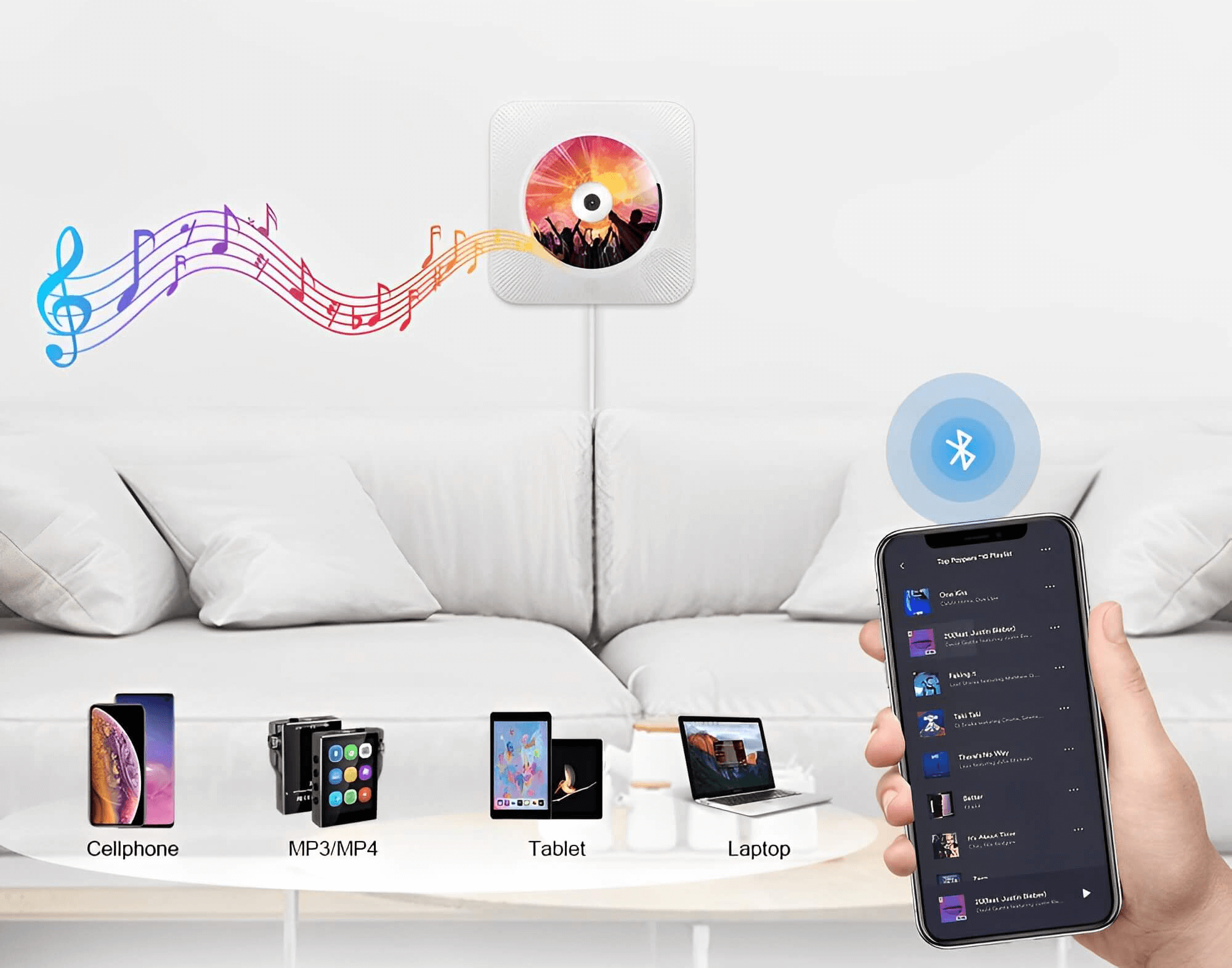 All-in-One Music Hub | Bluetooth Stereo System with Remote