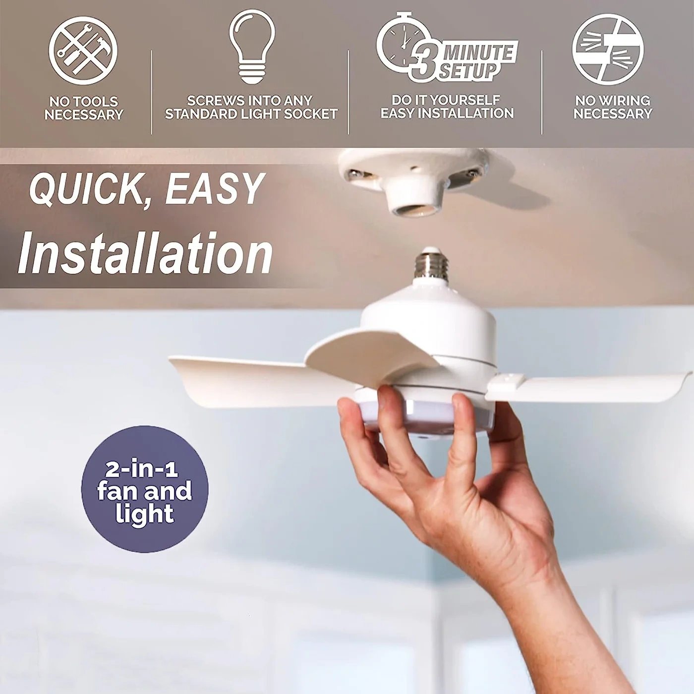 Smart Ceiling Fan with Integrated Lights & Remote Control