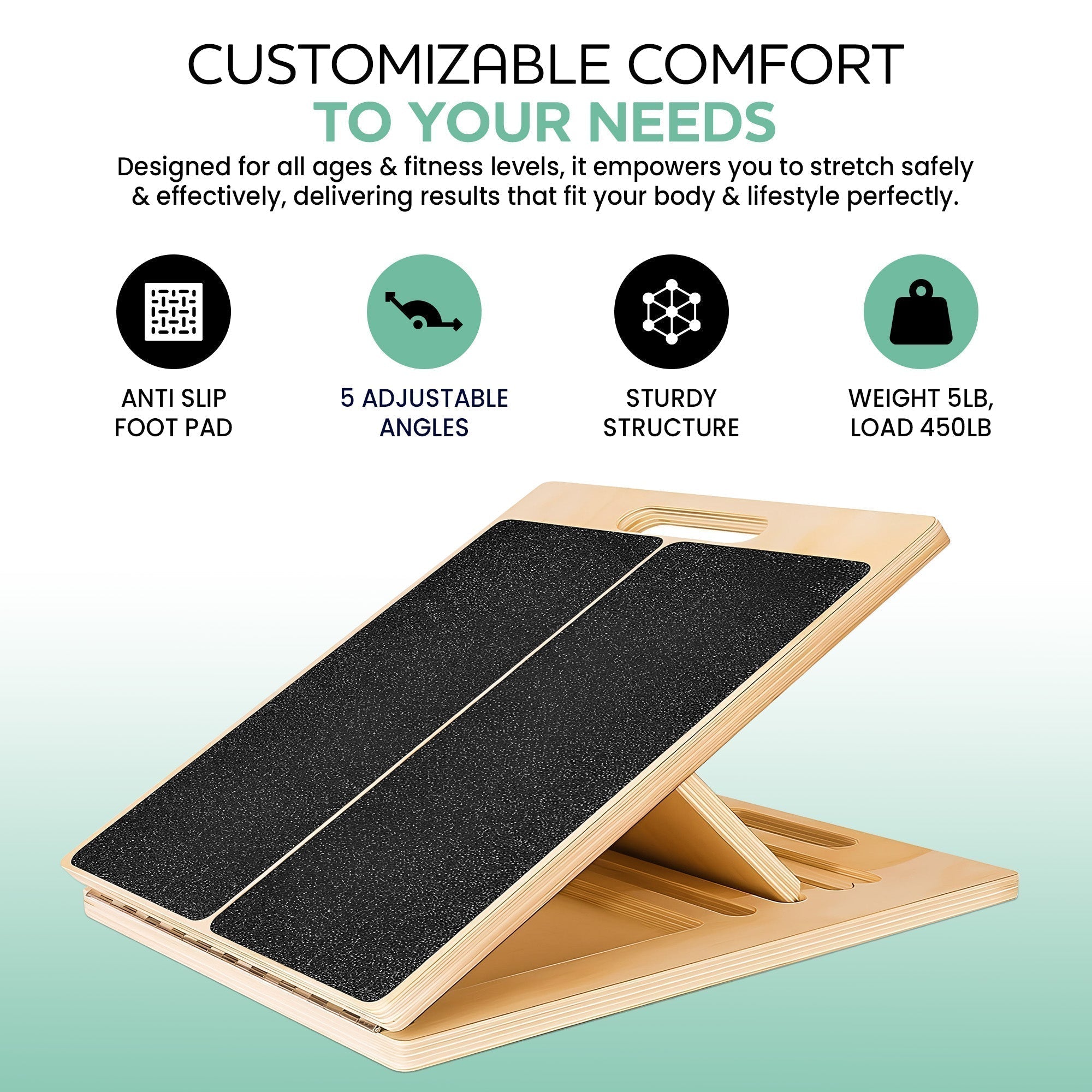 Adjustable Incline Board for Mobility & Flexibility Training