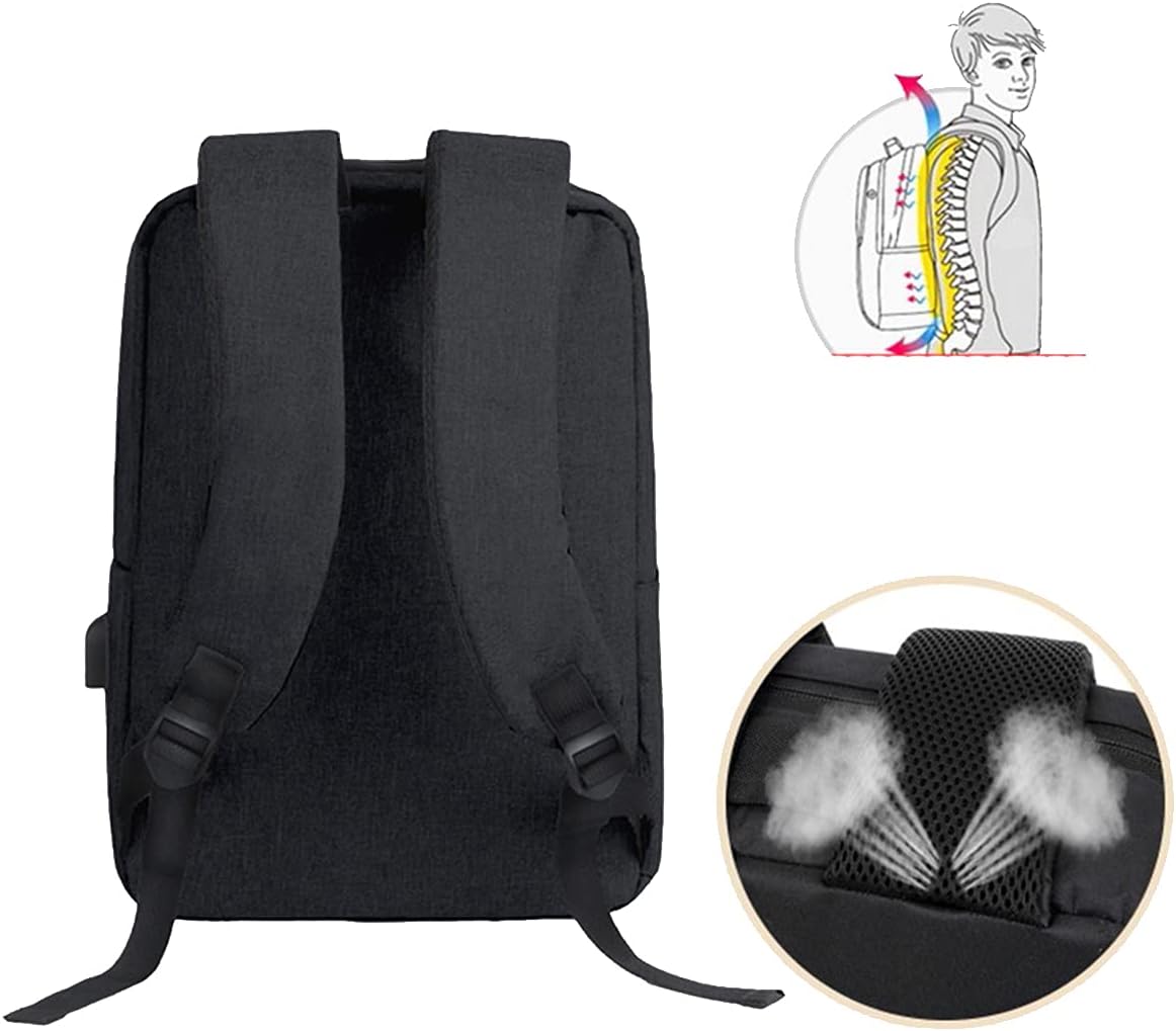 Sleek Everyday Laptop Backpack with USB Port and Water-Resistant Design