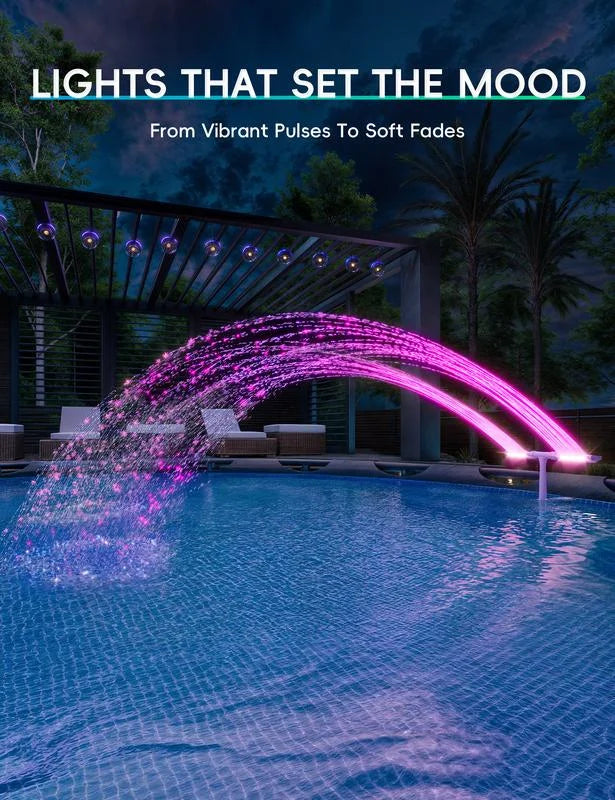 Illuminated Solar Pool Water Feature with Remote Control