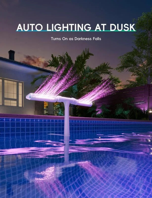 Illuminated Solar Pool Water Feature with Remote Control