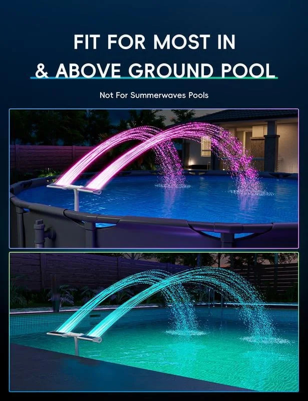 Illuminated Solar Pool Water Feature with Remote Control