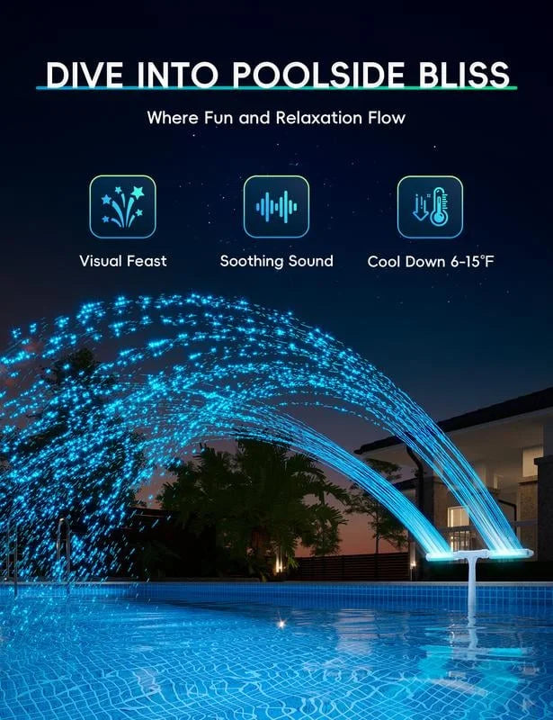 Illuminated Solar Pool Water Feature with Remote Control
