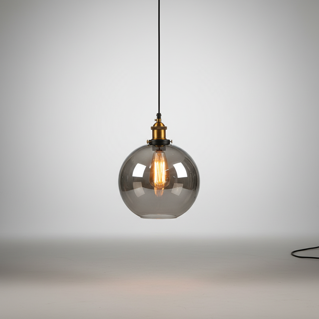 Industrial Style Glass Pendant Lamp - Vintage Design
