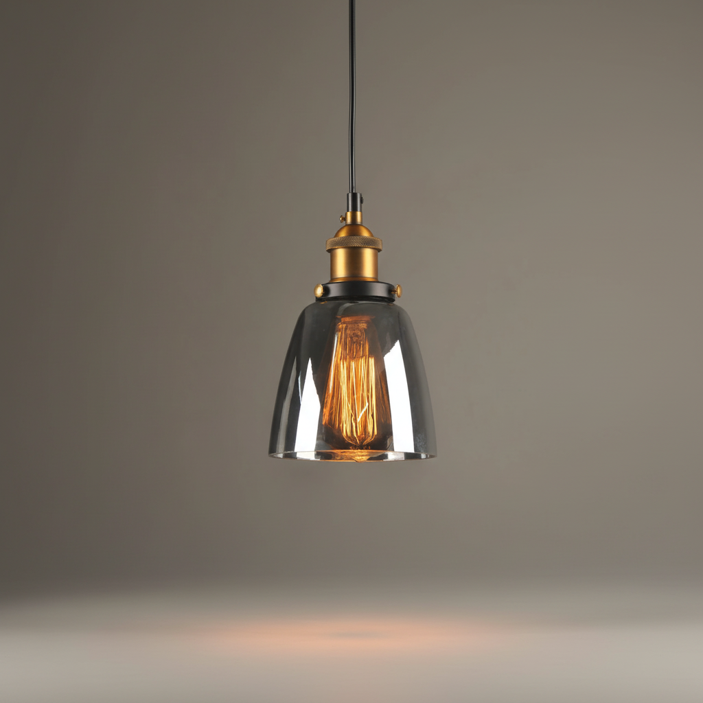 Industrial Style Glass Pendant Lamp - Vintage Design