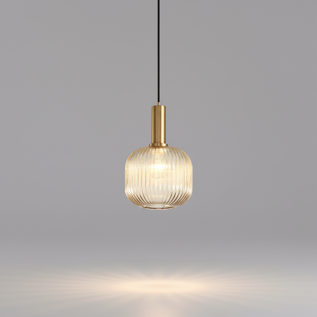 Retro Pendant Light Fixture - Glass Shade Design
