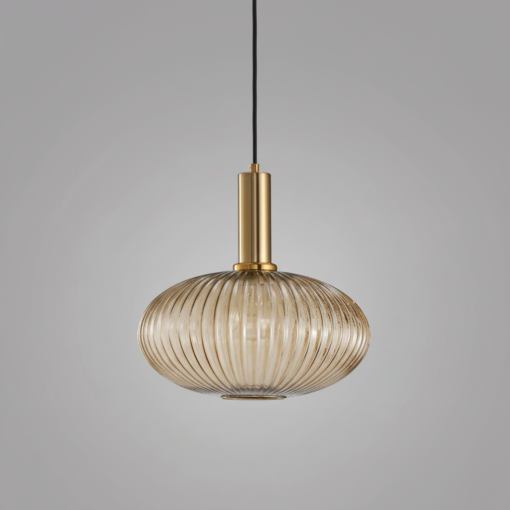 Retro Pendant Light Fixture - Glass Shade Design